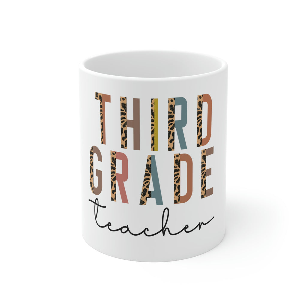 third grade teacher 11oz ceramic mug, microwave & dishwasher-safe, teacher appreciation