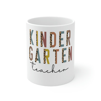 kindergarten teacher 11oz ceramic mug, microwave & dishwasher-safe, teacher present