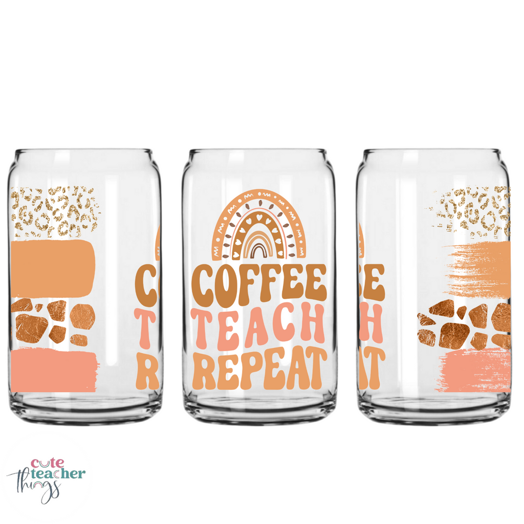 Teacher Plant Seeds That Grow Forever Frosted 16 oz Libbey Glass Can,  Bamboo Lid and Straw, Teacher Cup, Coffee Lover, Gift for Teachers, Teacher
