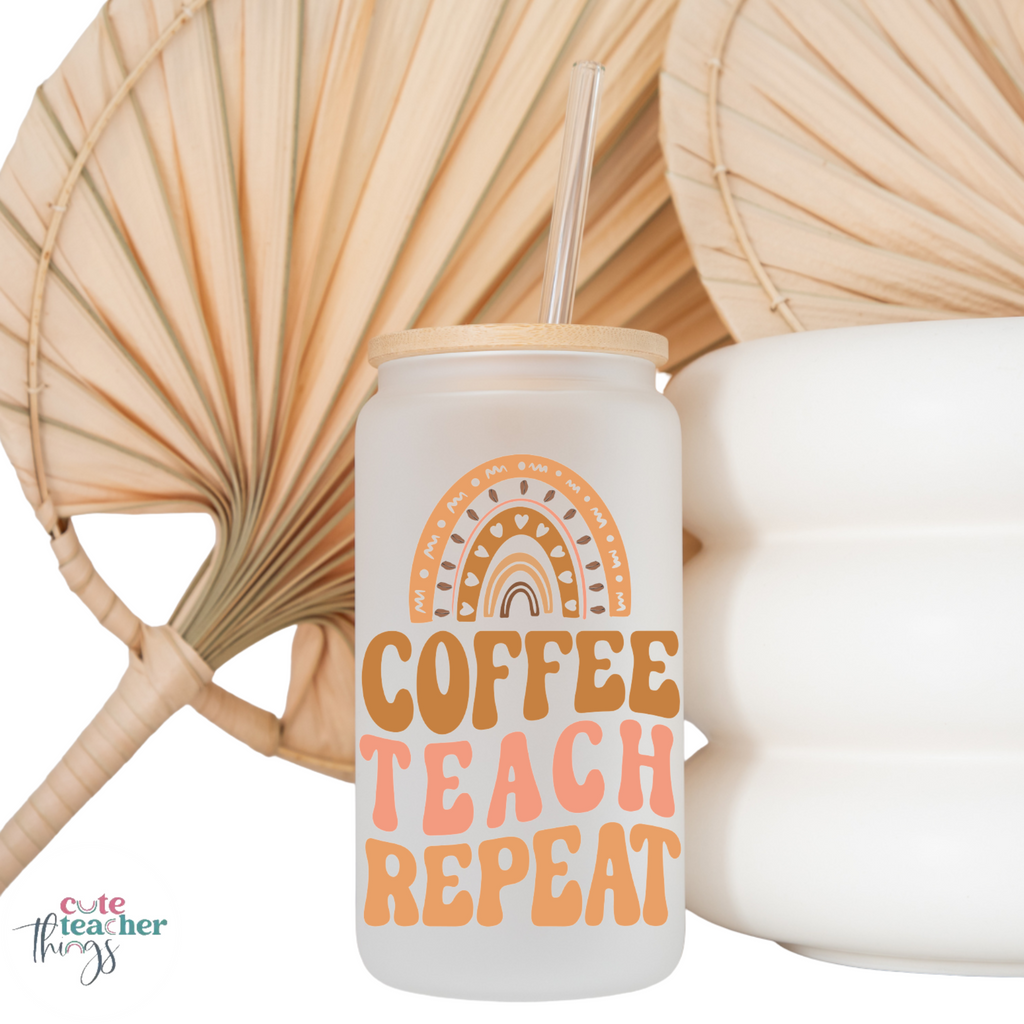 Teacher Appreciation Glass Cup Libbey Cup For Coffe Lovers, 16 OZ