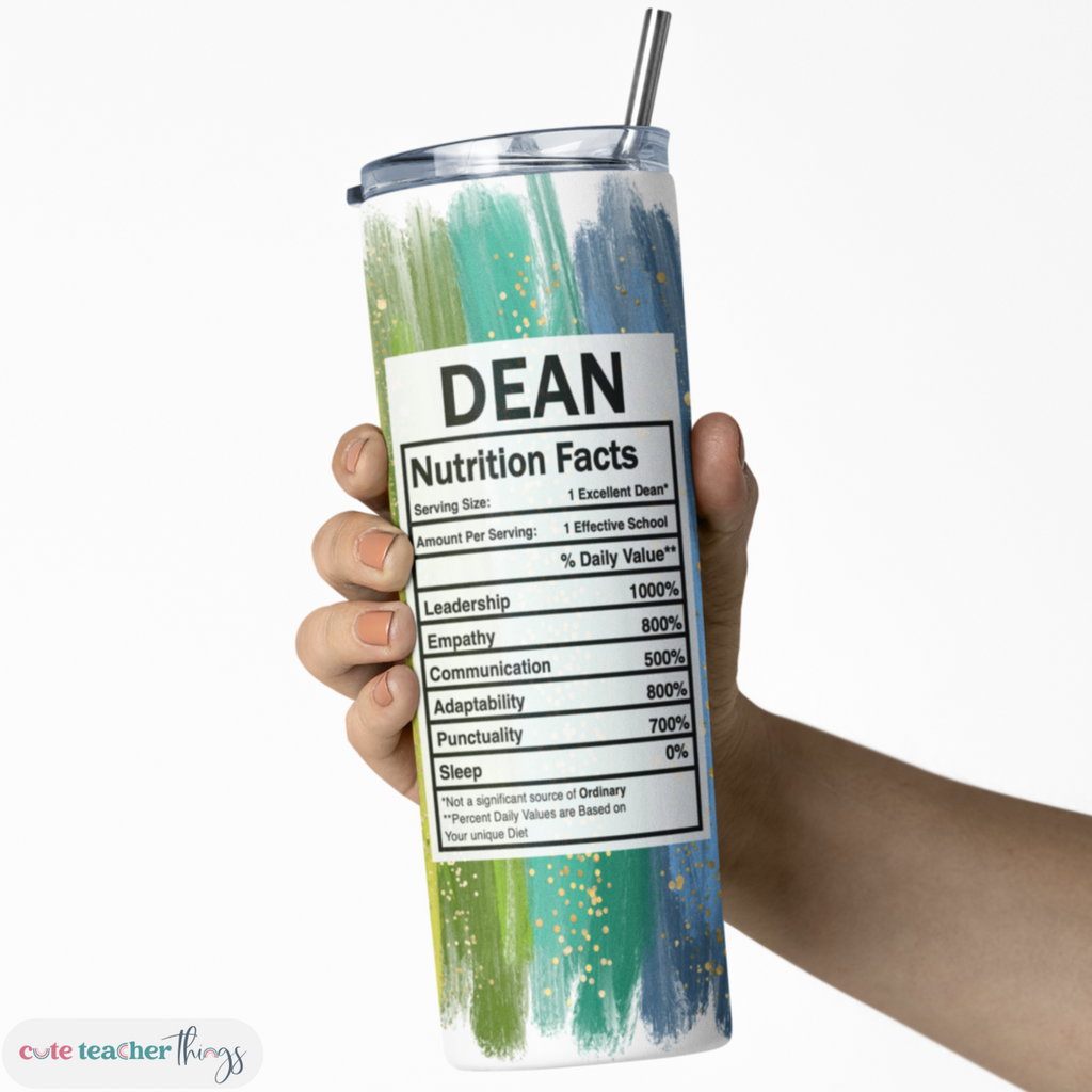 double wall insulated bright rainbow dean nutrition facts skinny tumbler, appreciation gift