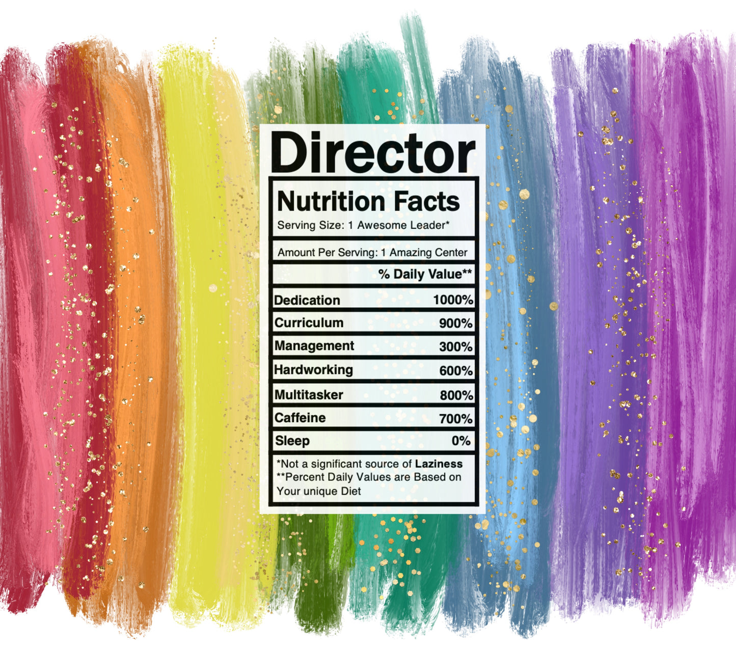 bright rainbow director nutrition facts svg