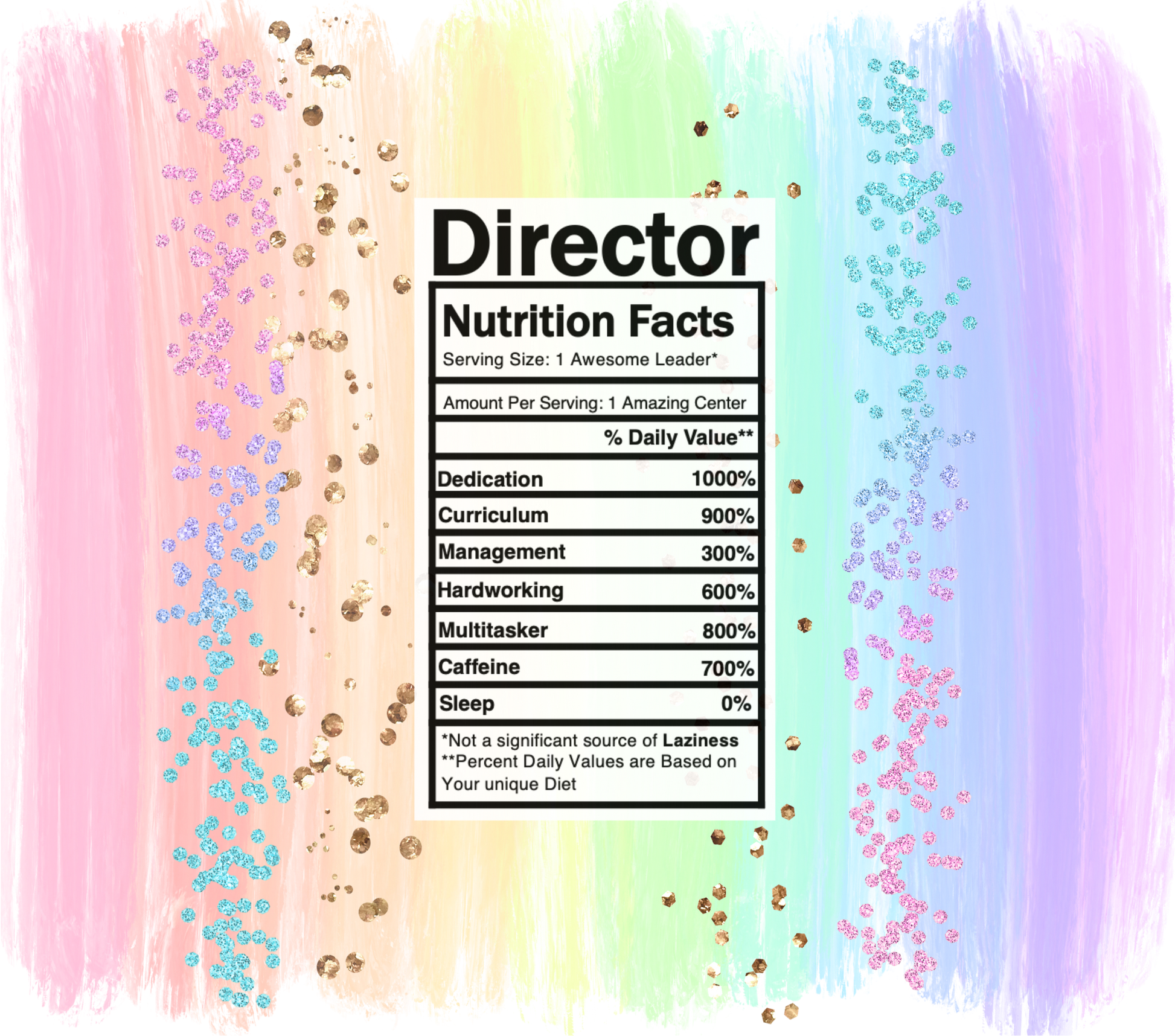 pastel rainbow director nutrition facts svg