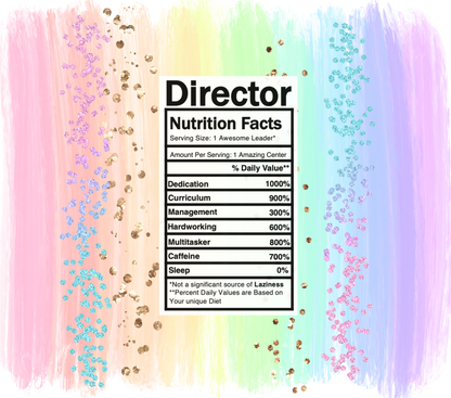 pastel rainbow director nutrition facts svg