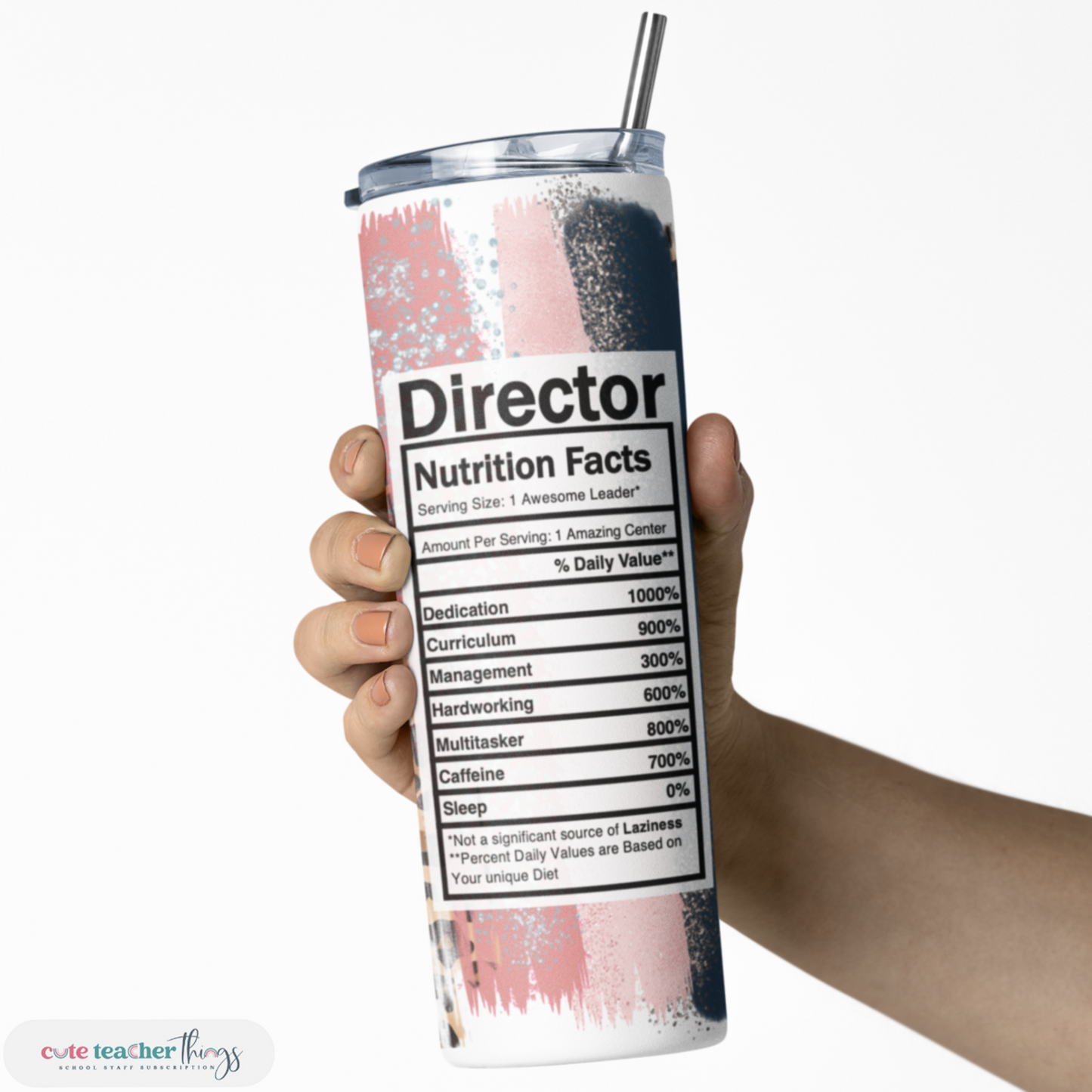 stainless steel skinny tumbler, director nutrition facts design pink leopard print tumbler