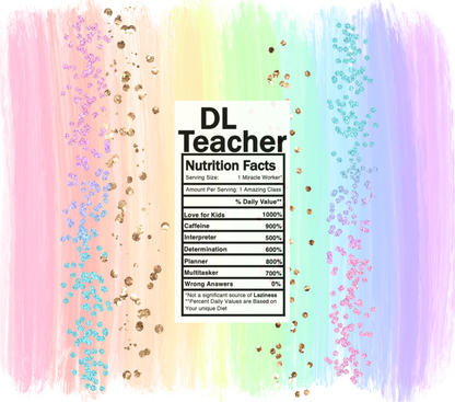 pastel rainbow dl teacher nutrition facts svg