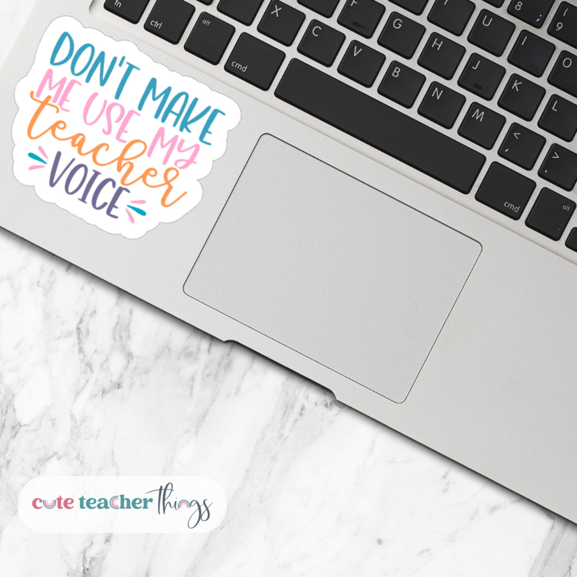 teacher laptop, journal, iphone, tumbler sticker