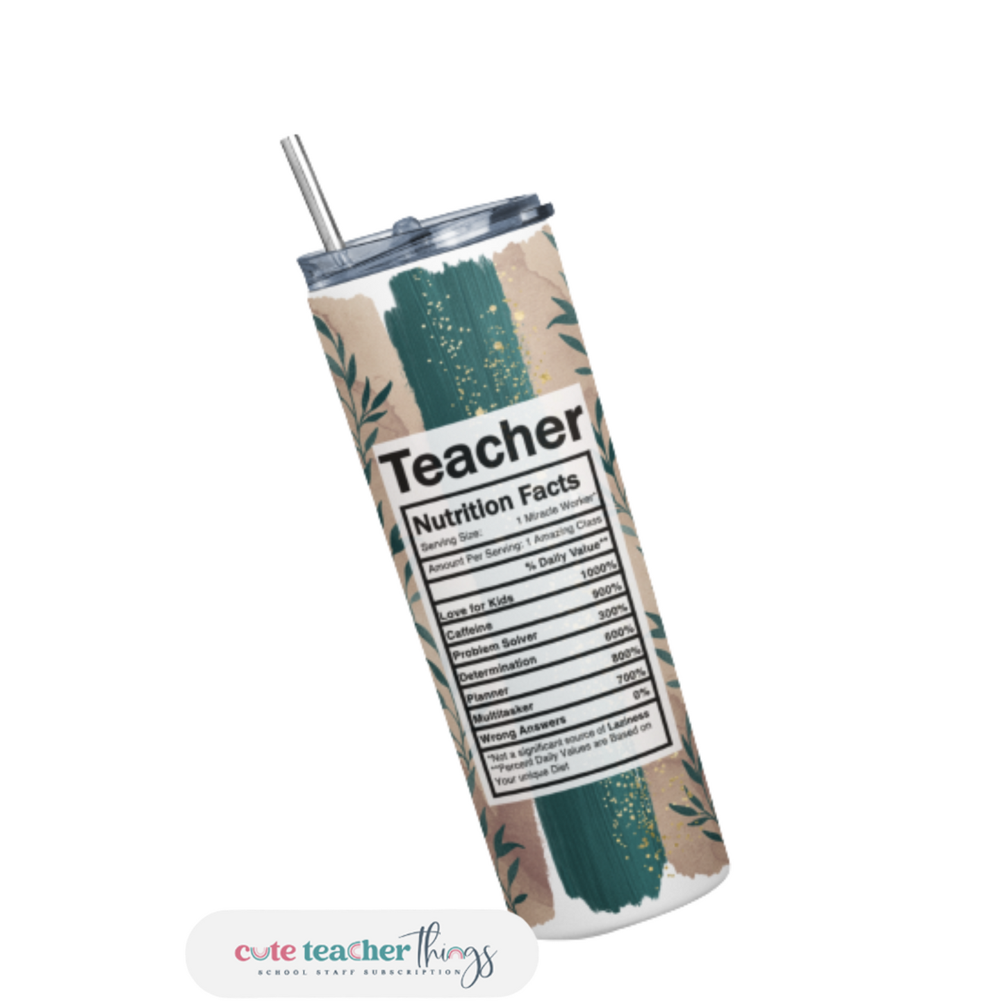 Teacher Fall Collection Nutrition Tumbler