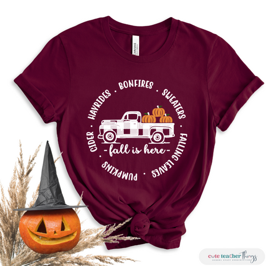 fall is here design unisex t-shirt