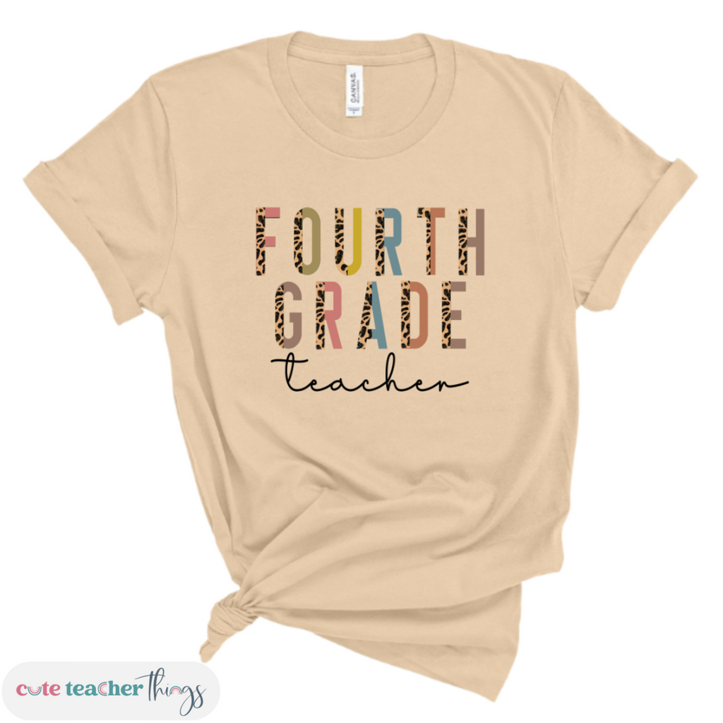 fourth grade teacher tee, positive affirmation, grade level shirt