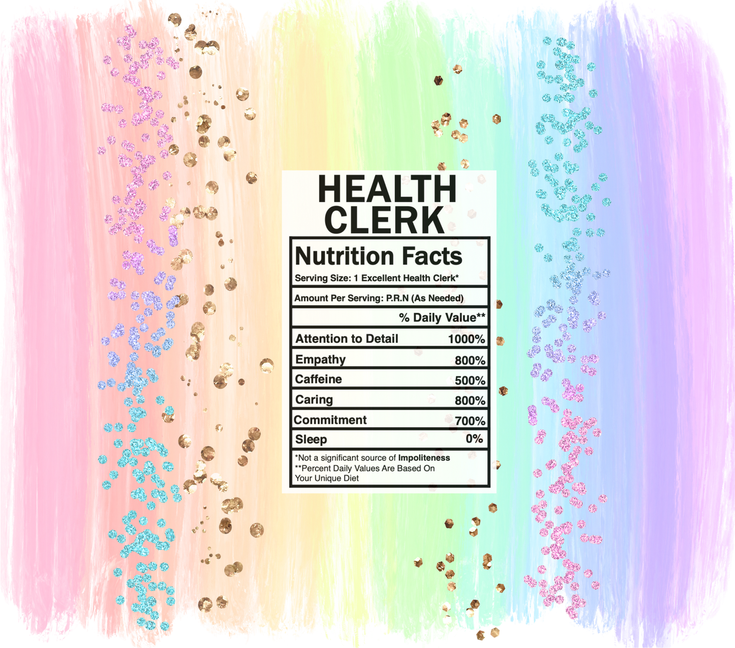 pastel rainbow heath clerk nutrition facts svg
