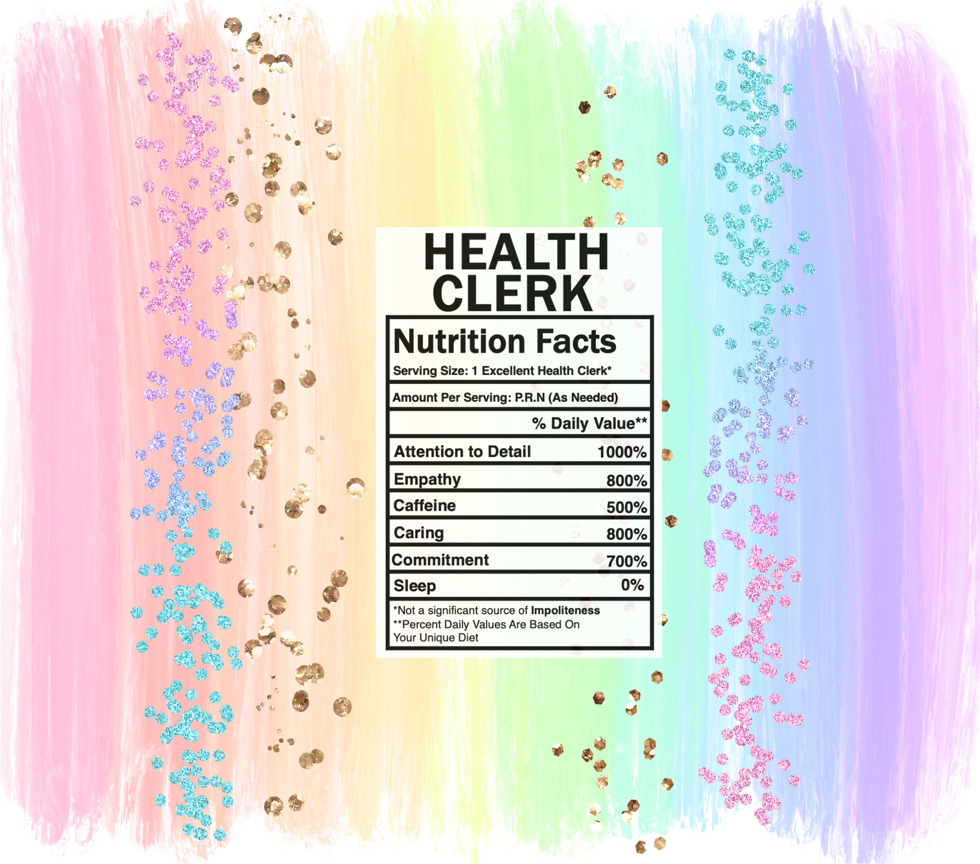pastel rainbow heath clerk nutrition facts svg