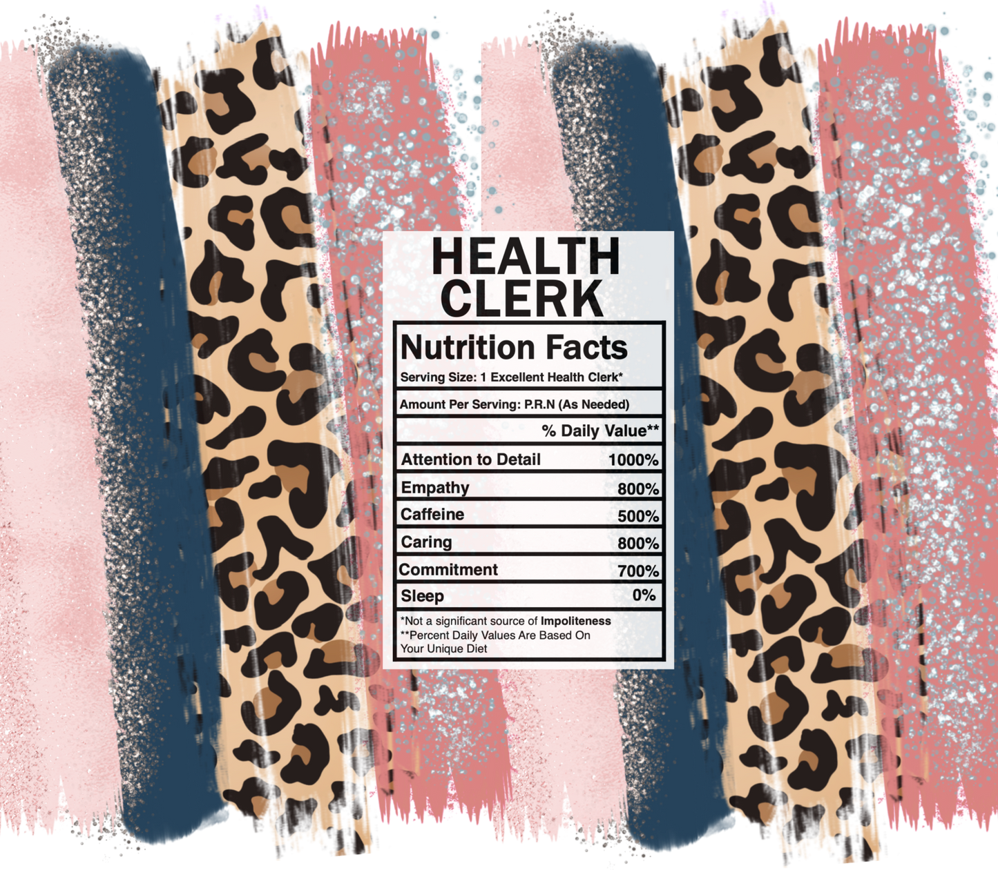 pink leopard health clerk nutrition facts svg