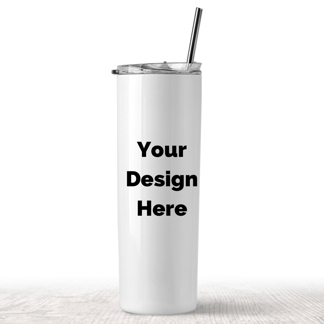 custom 20 oz double wall insulated tumbler with lid and straw
