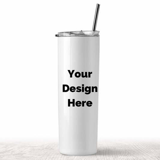 custom 20 oz double wall insulated tumbler with lid and straw