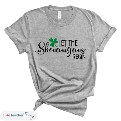 let the shenanigans begin tee, gift for st patricks day, teacher shirt