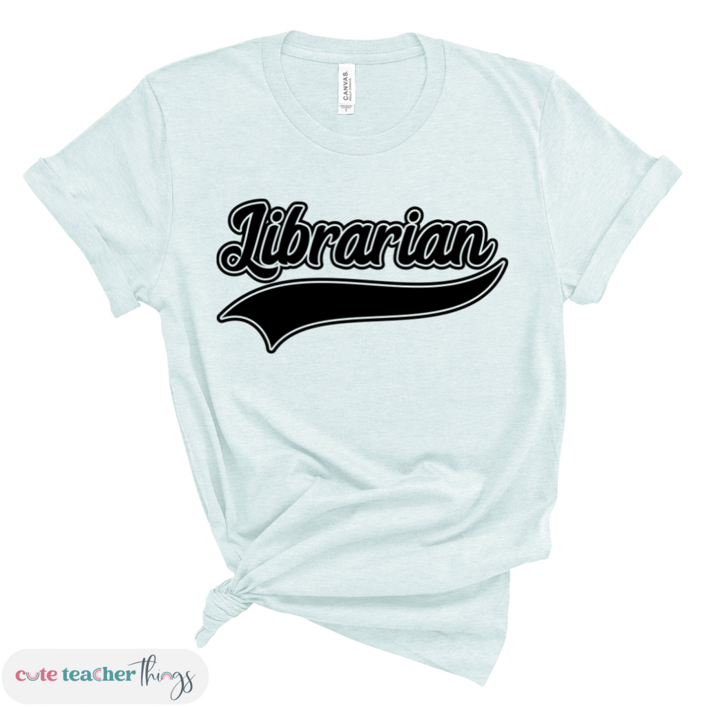 librarian swoosh tee, gift for librarian shirt