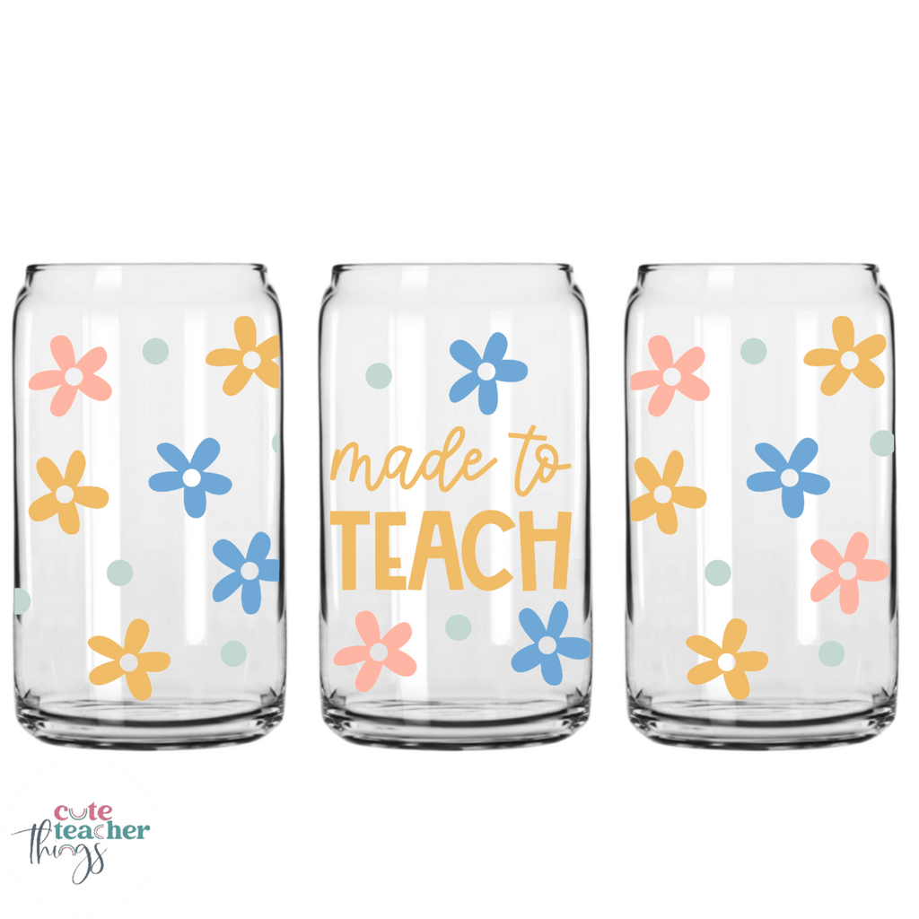 Teacher Glass Cup Tumbler Cup Teacher Clear Cup With Lid and