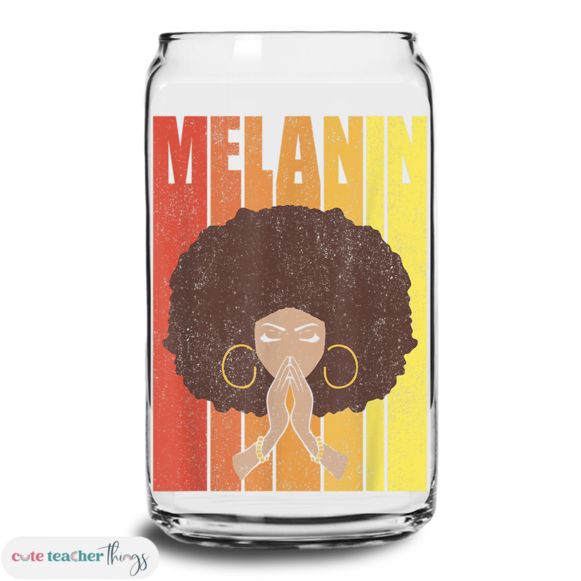 Melanin Glass Cup – Cute Teacher Things