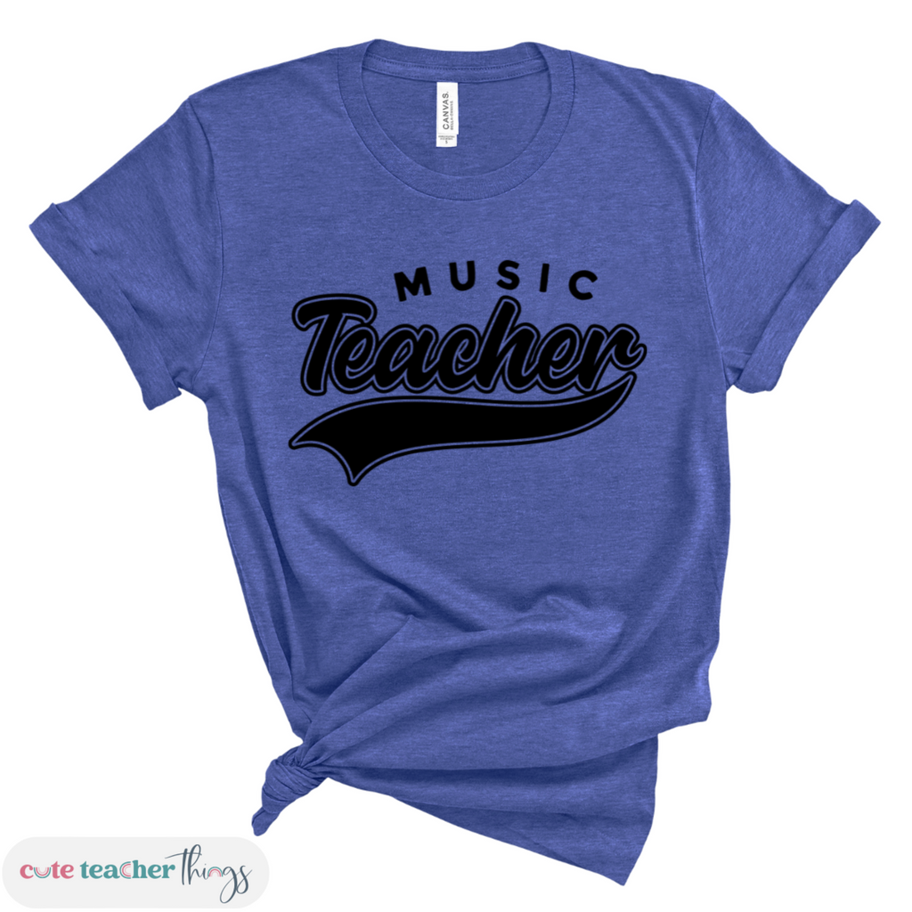 music teacher swoosh tee, back to school outfit, gift for teachers