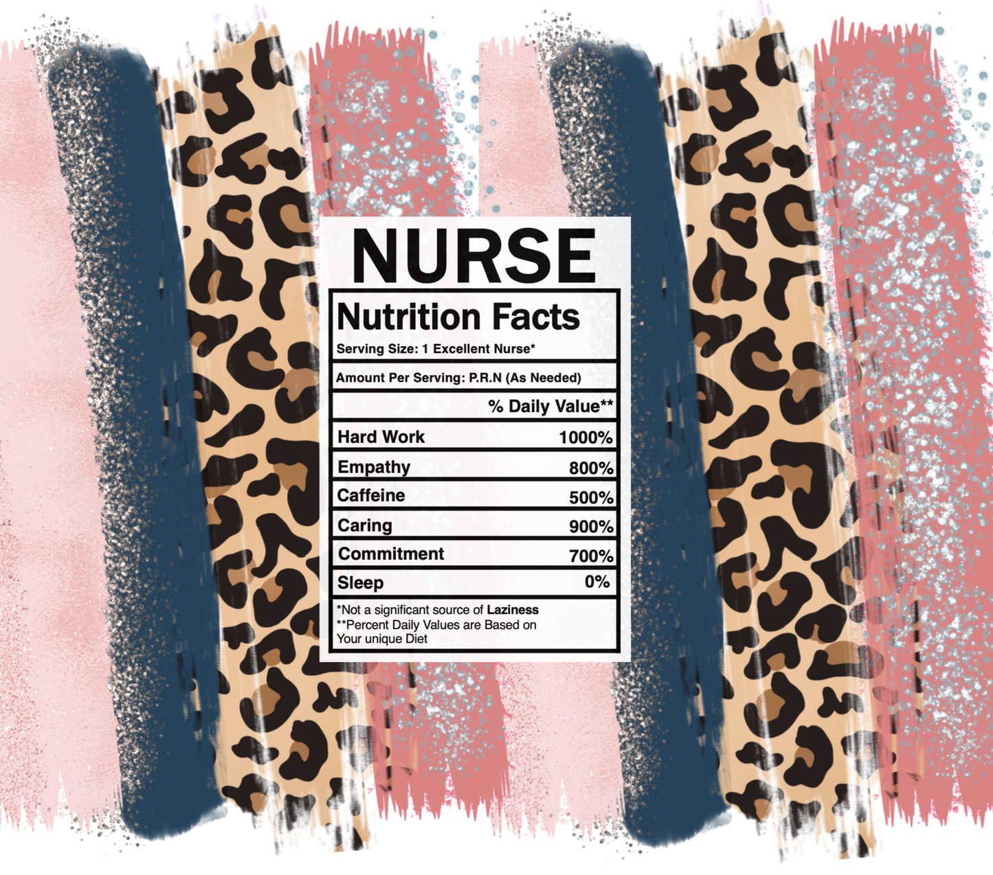 pink leopard nurse nutrition facts svg