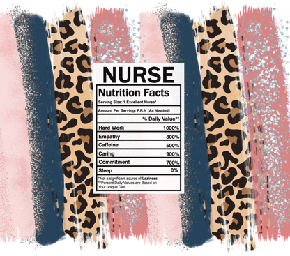 pink leopard nurse nutrition facts svg