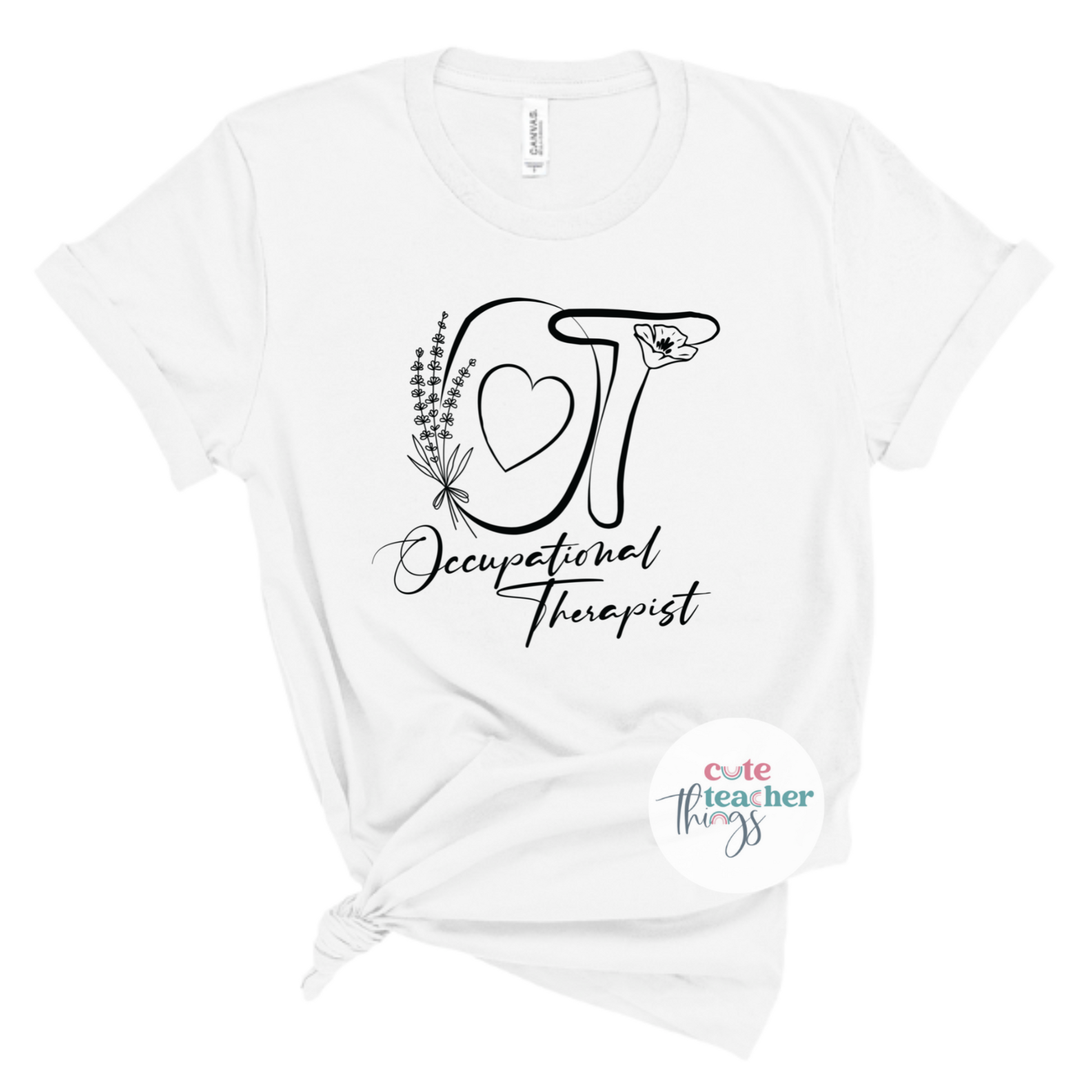 occupational therapist heart tee, OT t-shirt, therapist appreciation gift