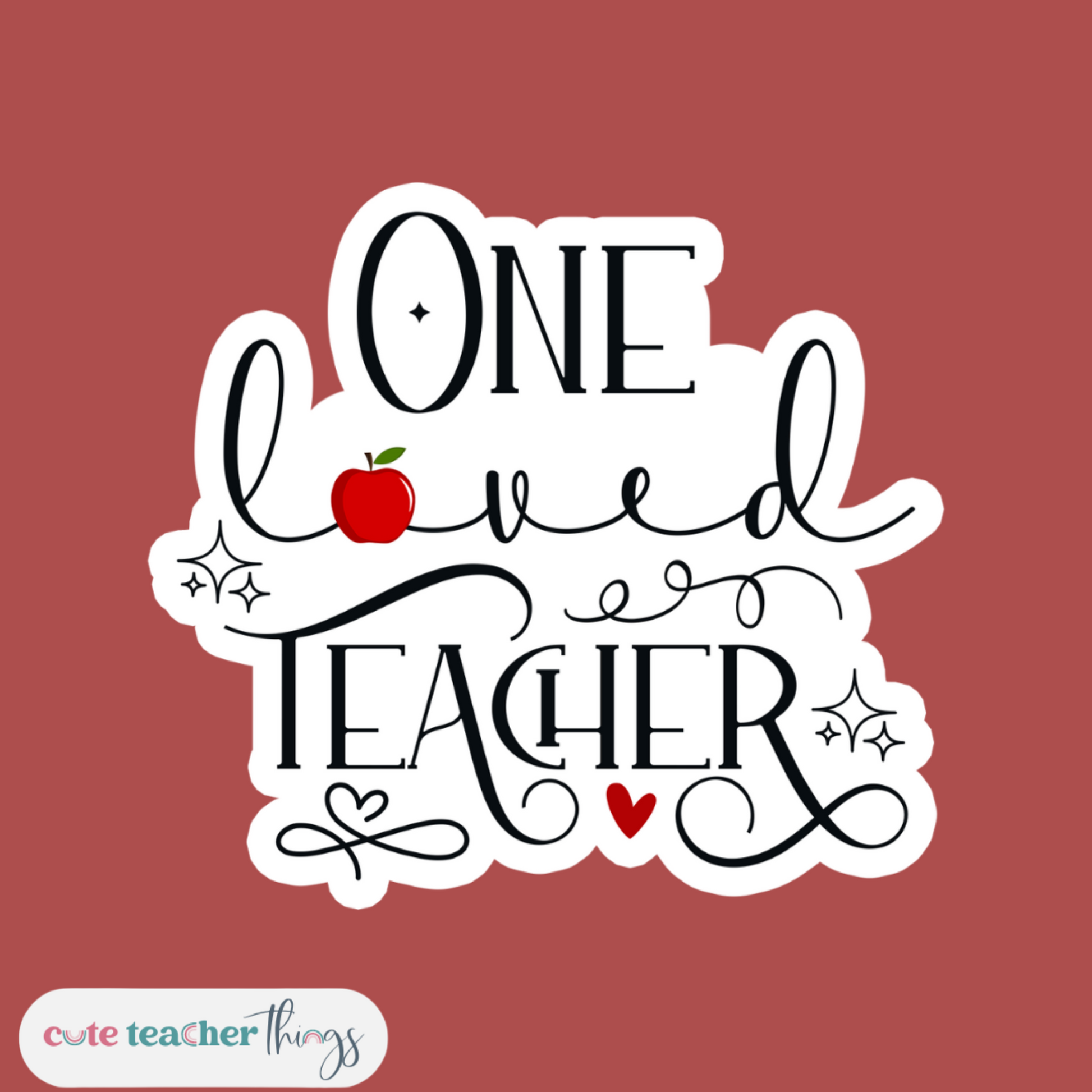 loved teacher sticker, valentines day gift, planner sticker
