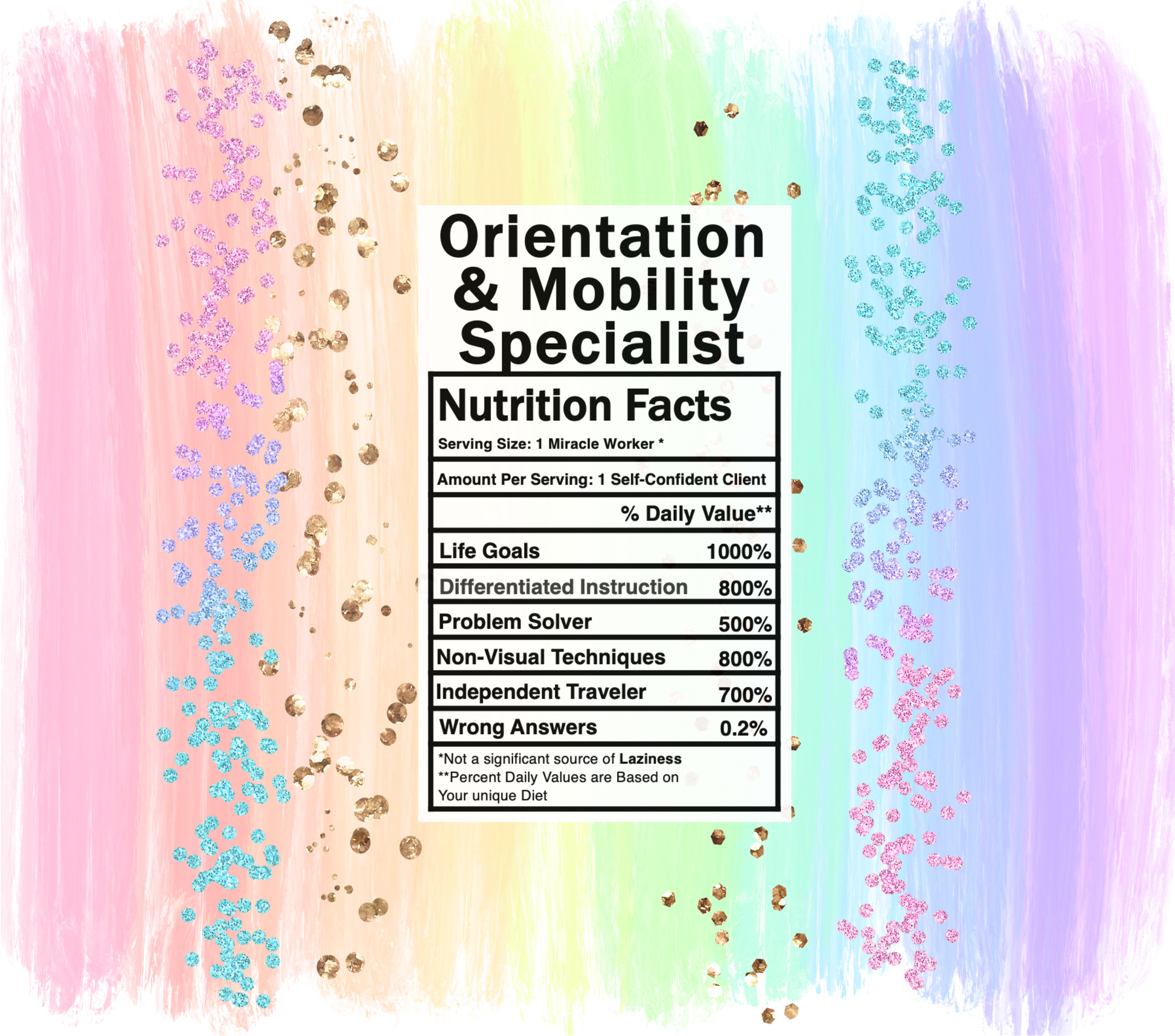 pastel rainbow orientation & mobility specialist svg
