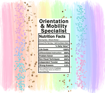 pastel rainbow orientation & mobility specialist svg