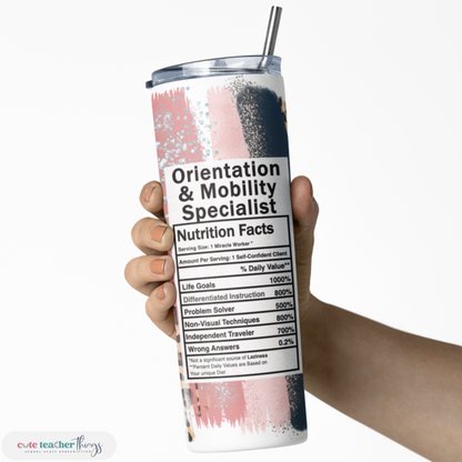 20 oz stainless steel pink leopard print, orientation & mobility specialist nutrition facts design tumbler