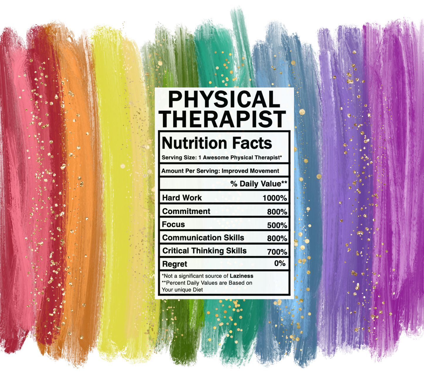 bright rainbow physical therapist nutrition facts svg