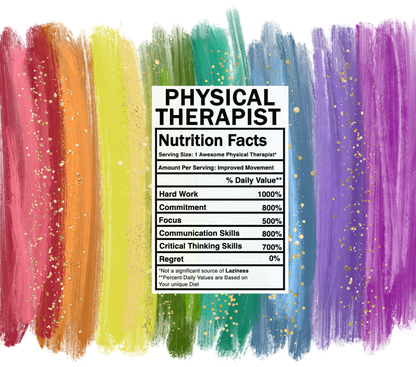 bright rainbow physical therapist nutrition facts svg