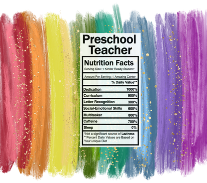 bright rainbow preschool nutrition facts svg