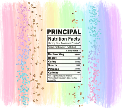 pastel rainbow principal nutrition facts svg