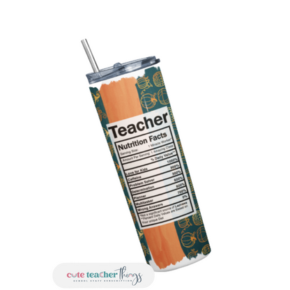 Teacher Fall Collection Nutrition Tumbler