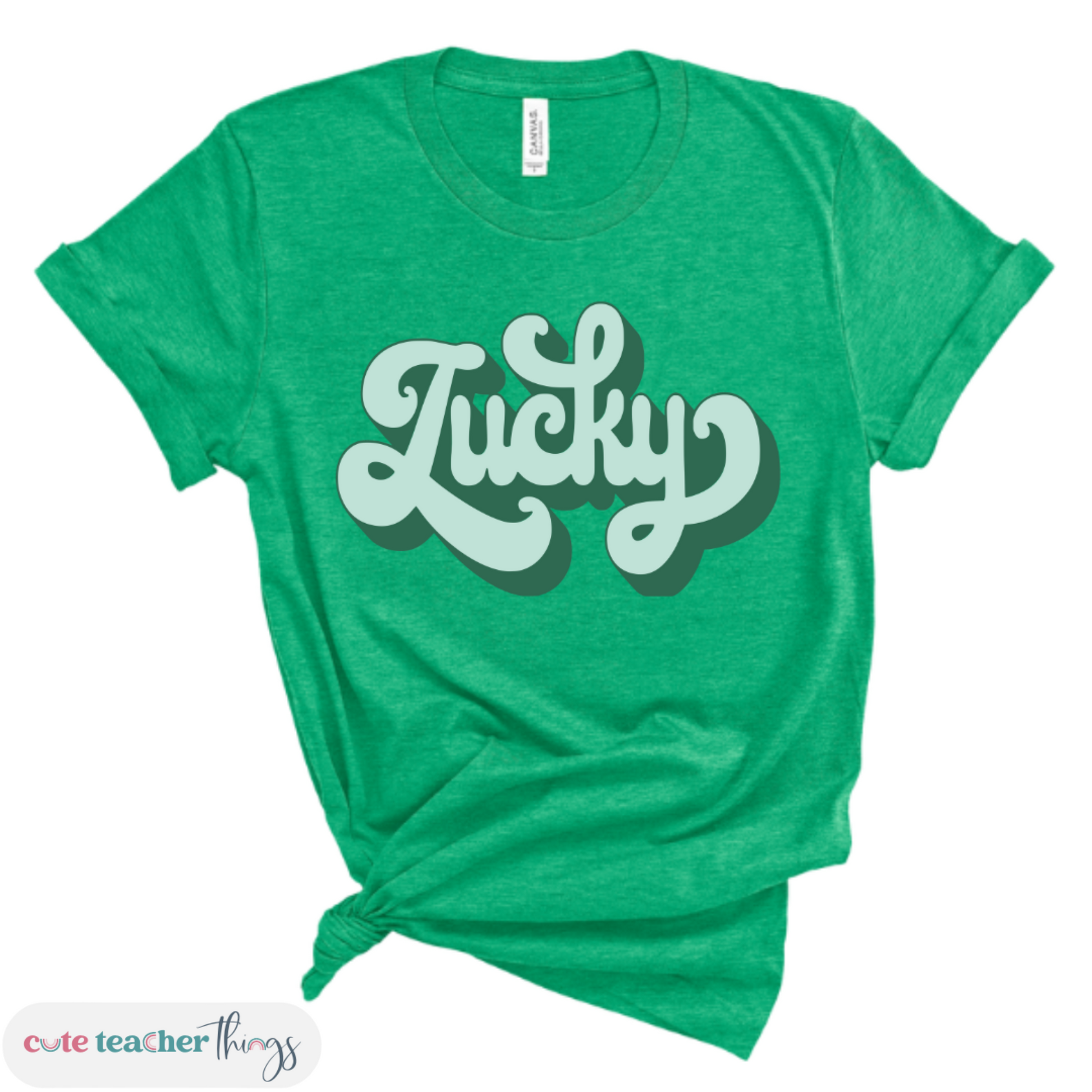 retro st patricks day t-shirt, lucky teacher tee