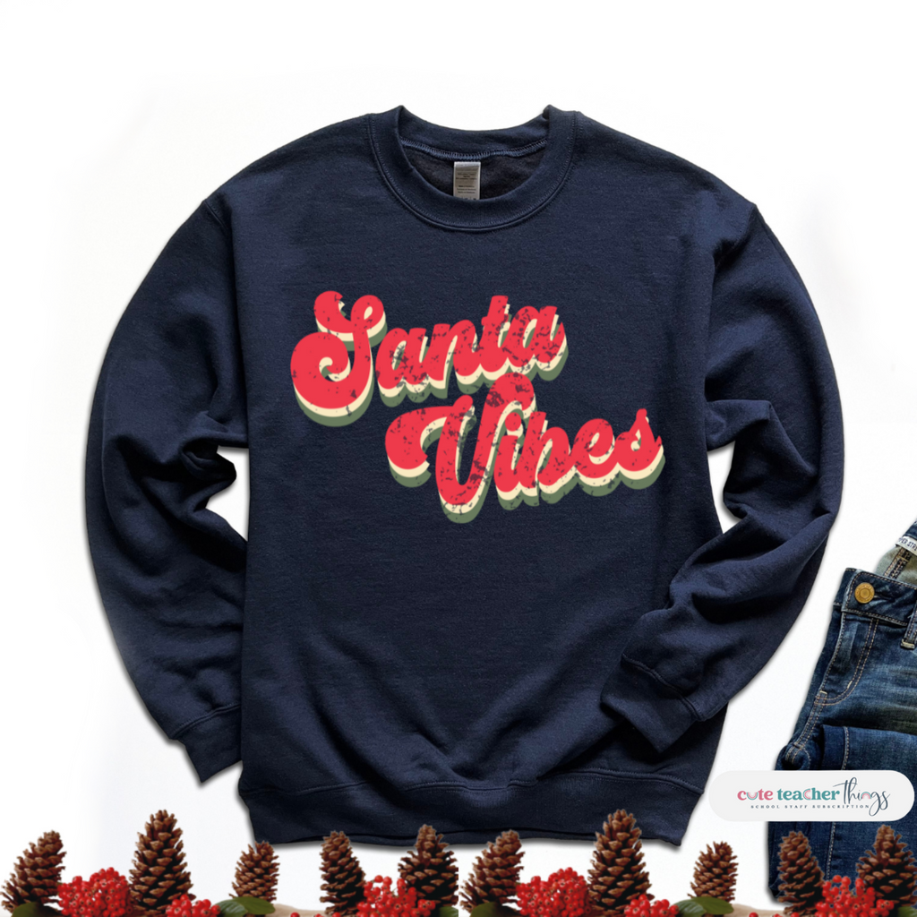 santa sweater, retro christmas, christmas dinner sweatrshirt