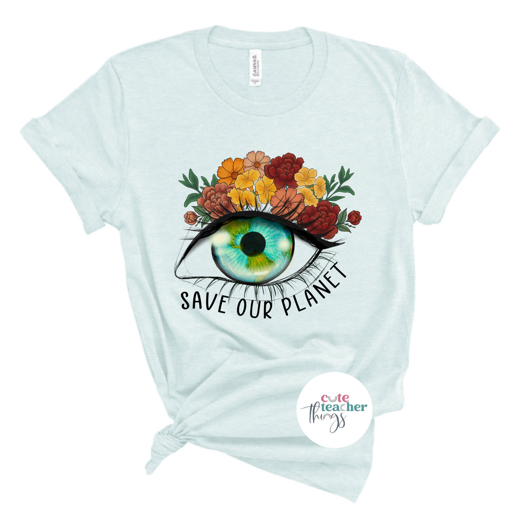 save our planet tee, flower planet, mother earth t-shirt