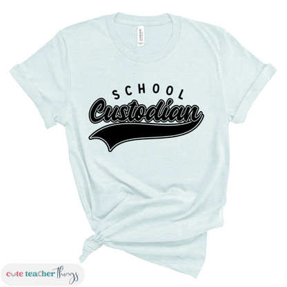 school custodian swoosh tee, fist day of school t-shirt