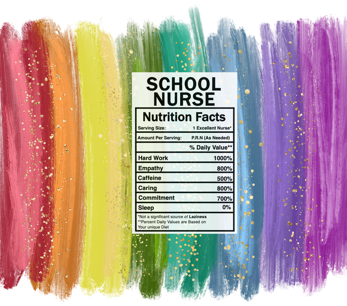 bright rainbow school nurse nutrition facts svg