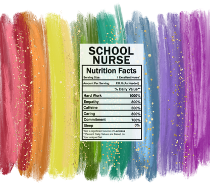 bright rainbow school nurse nutrition facts svg