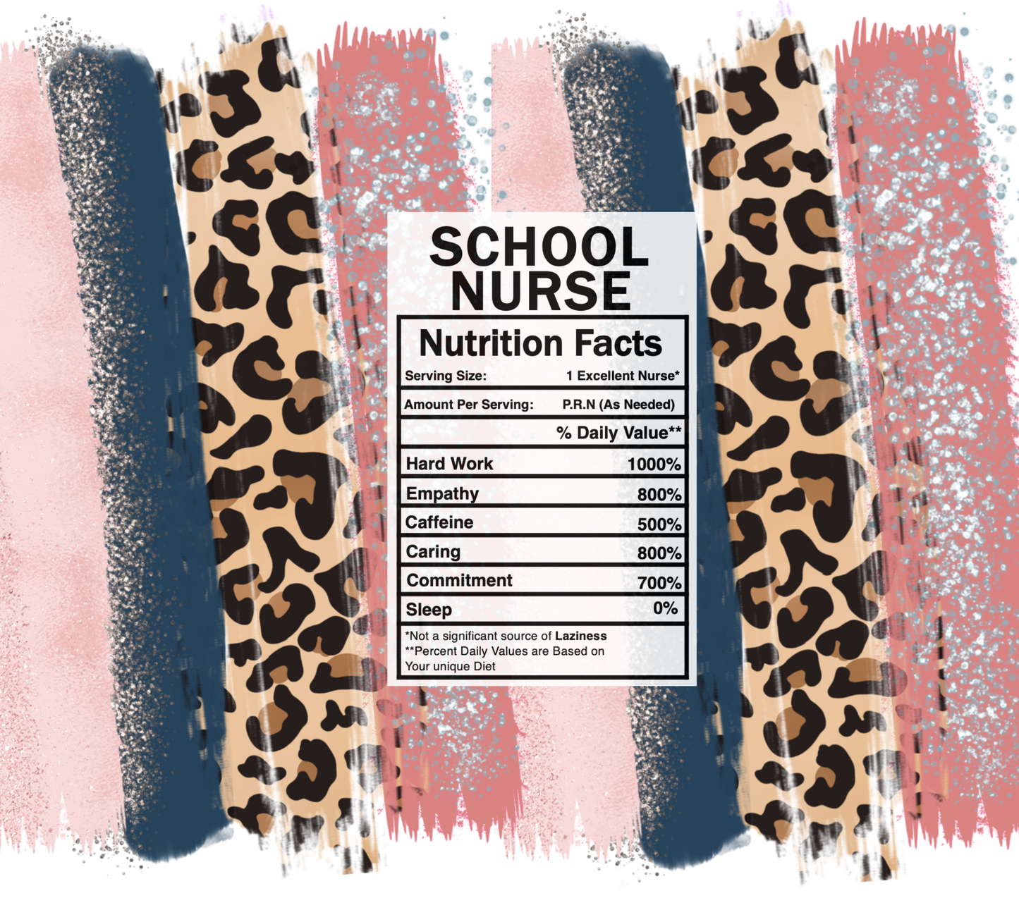 pink leopard school nurse nutrition facts svg