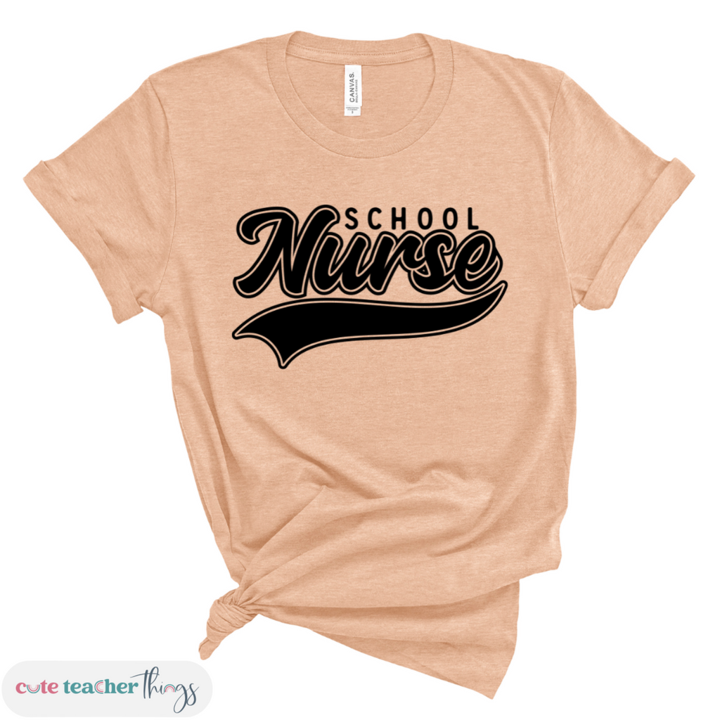school nurse swoosh tee, unisex shirt, soft and compy t-shirt