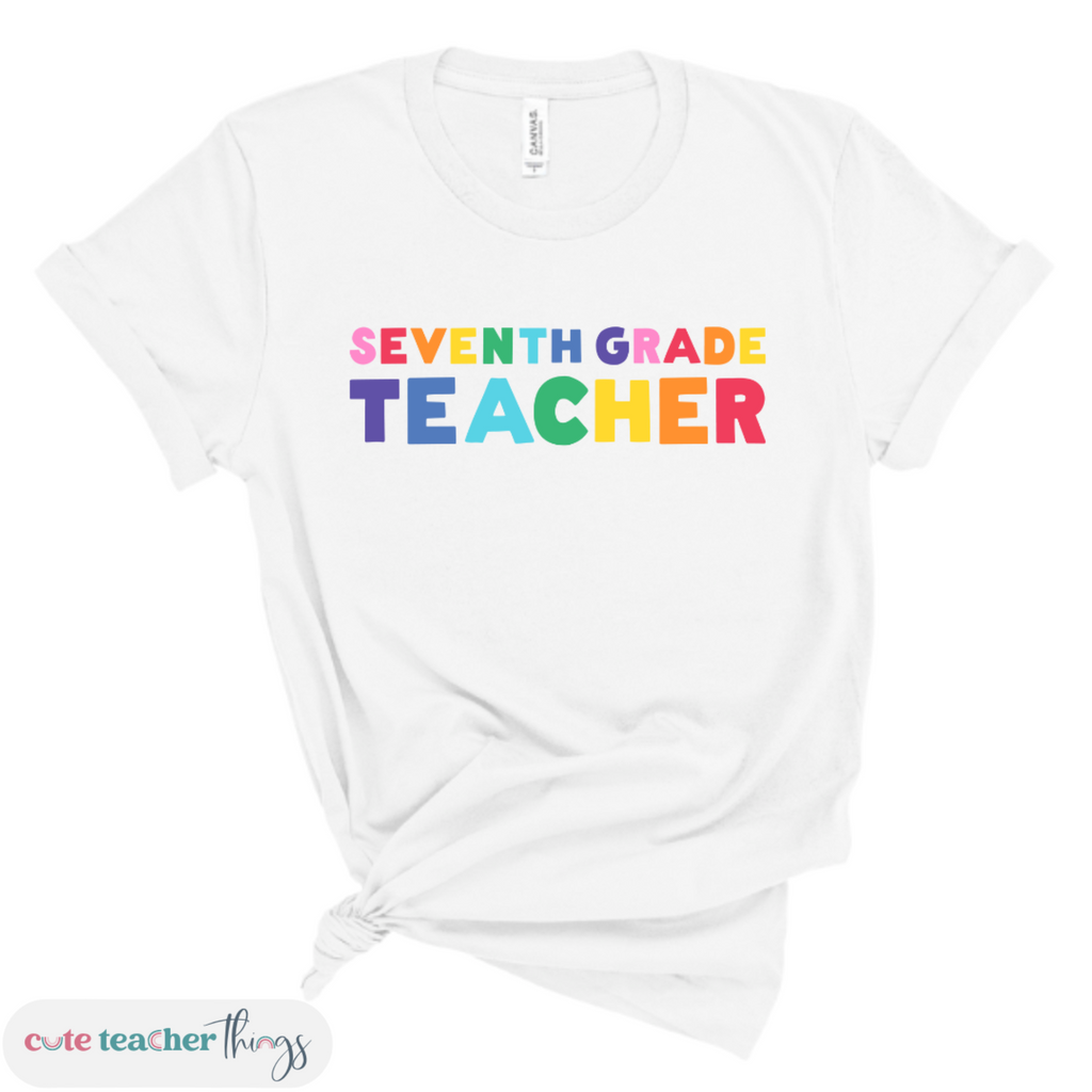 back to school t-shirt, trendy seventh grade teacher shirt, birthday gift