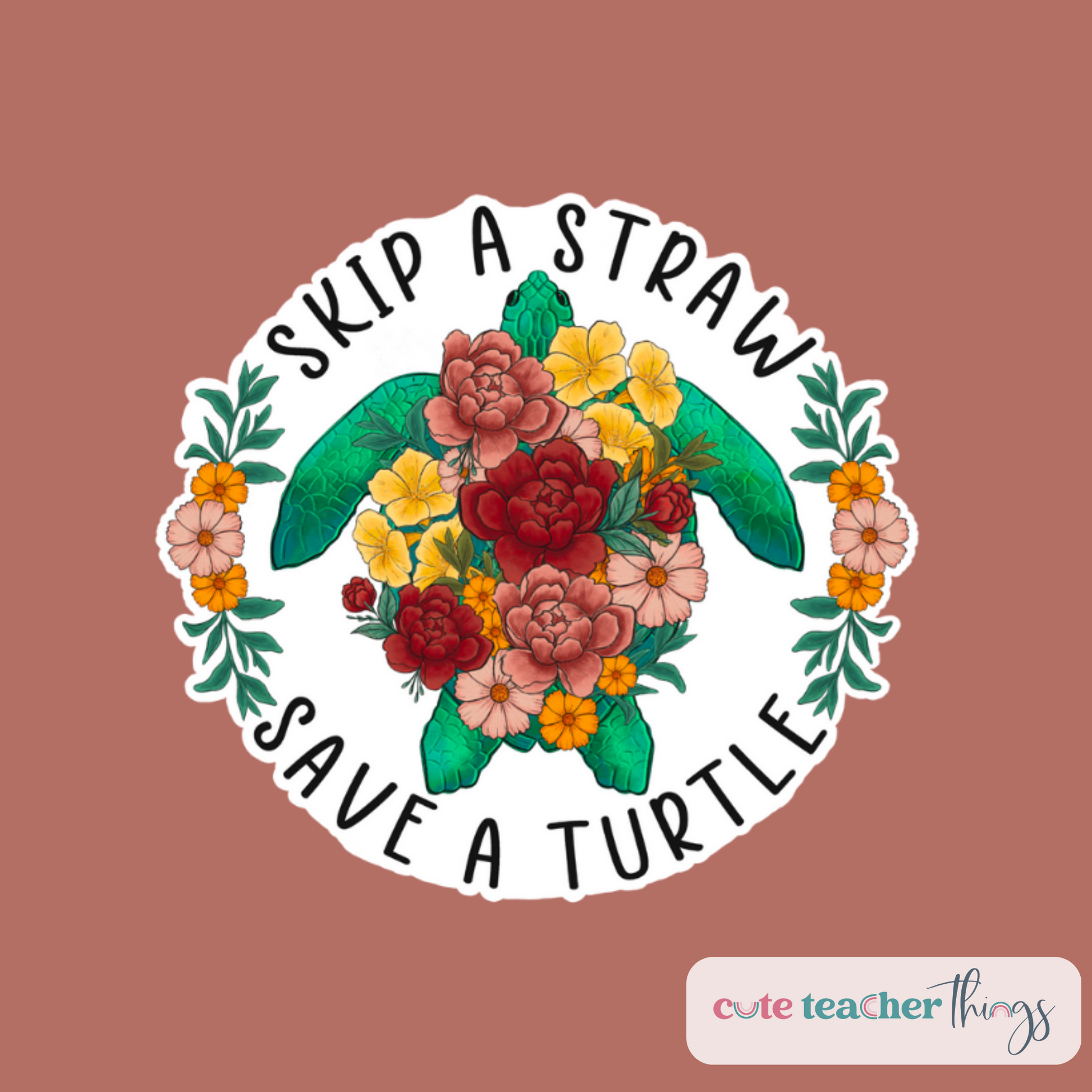 turtle conservation sticker, perfect gift idea, save a turtle sticker 