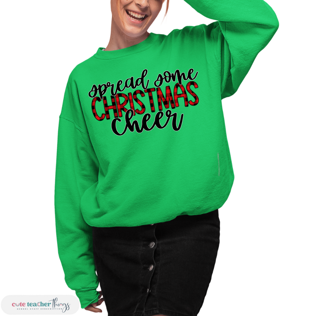 spread some christmas cheer design, teacher holiday sweatshirt, gift idea for teachers