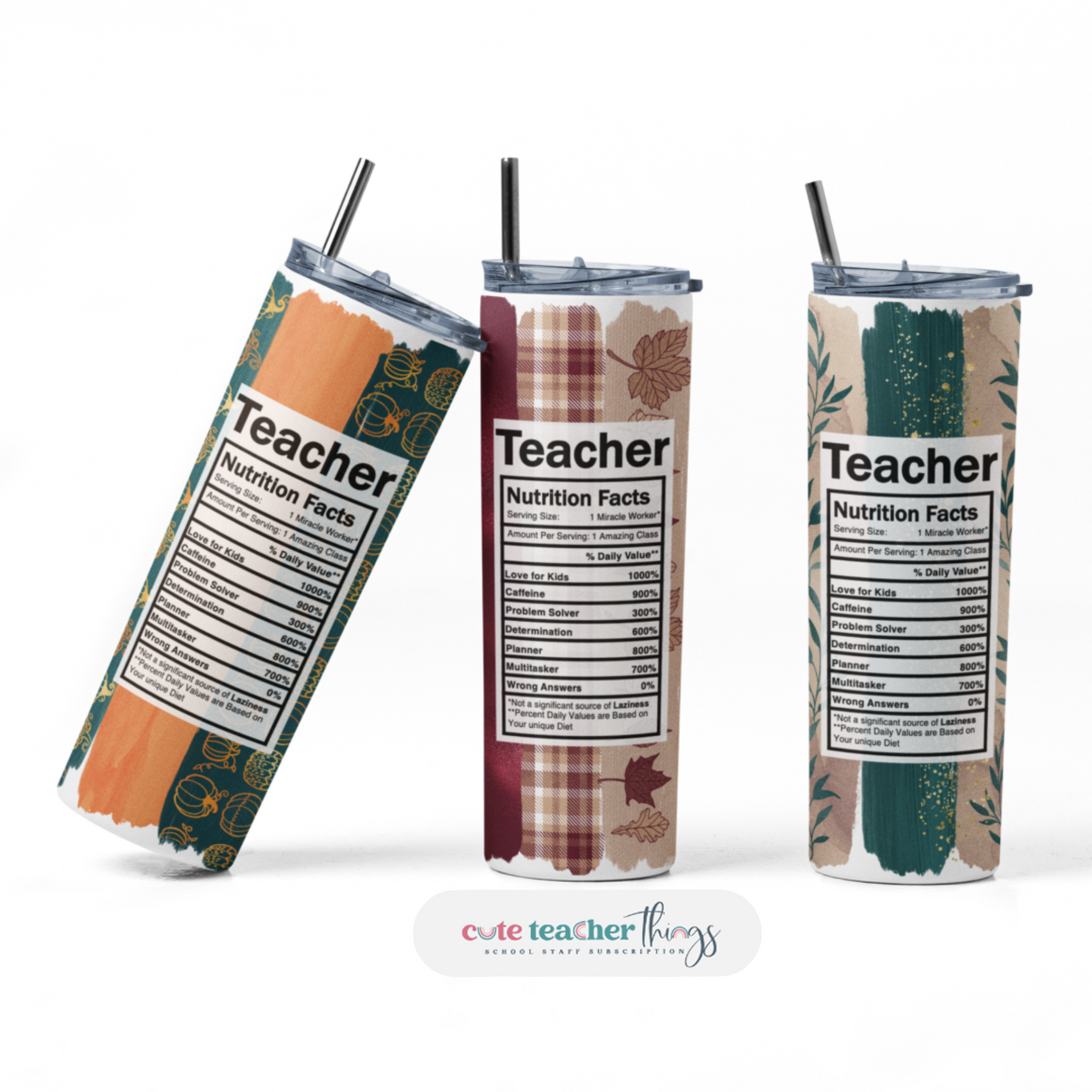 Teacher Fall Collection Nutrition Tumbler