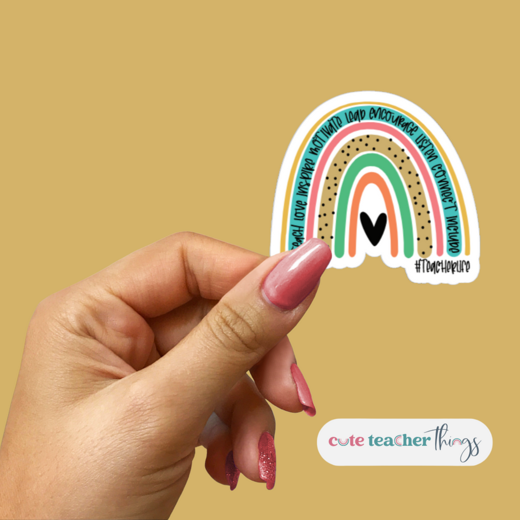 Teacher Rainbow Sticker