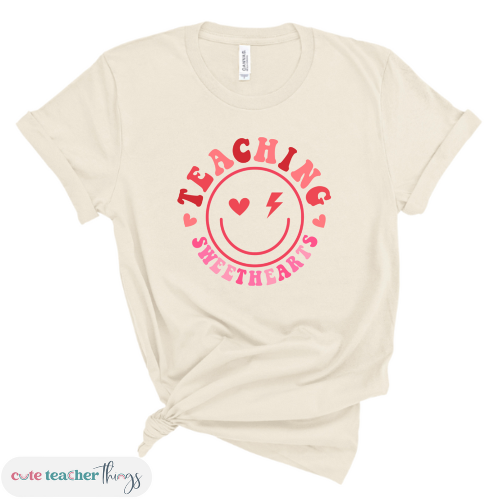 teaching sweethearts smiley tee, unisex fit, cotton